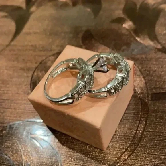 Crystal Female Big Stone Ring Set Boho Fashion NWBOX - Picture 3 of 8